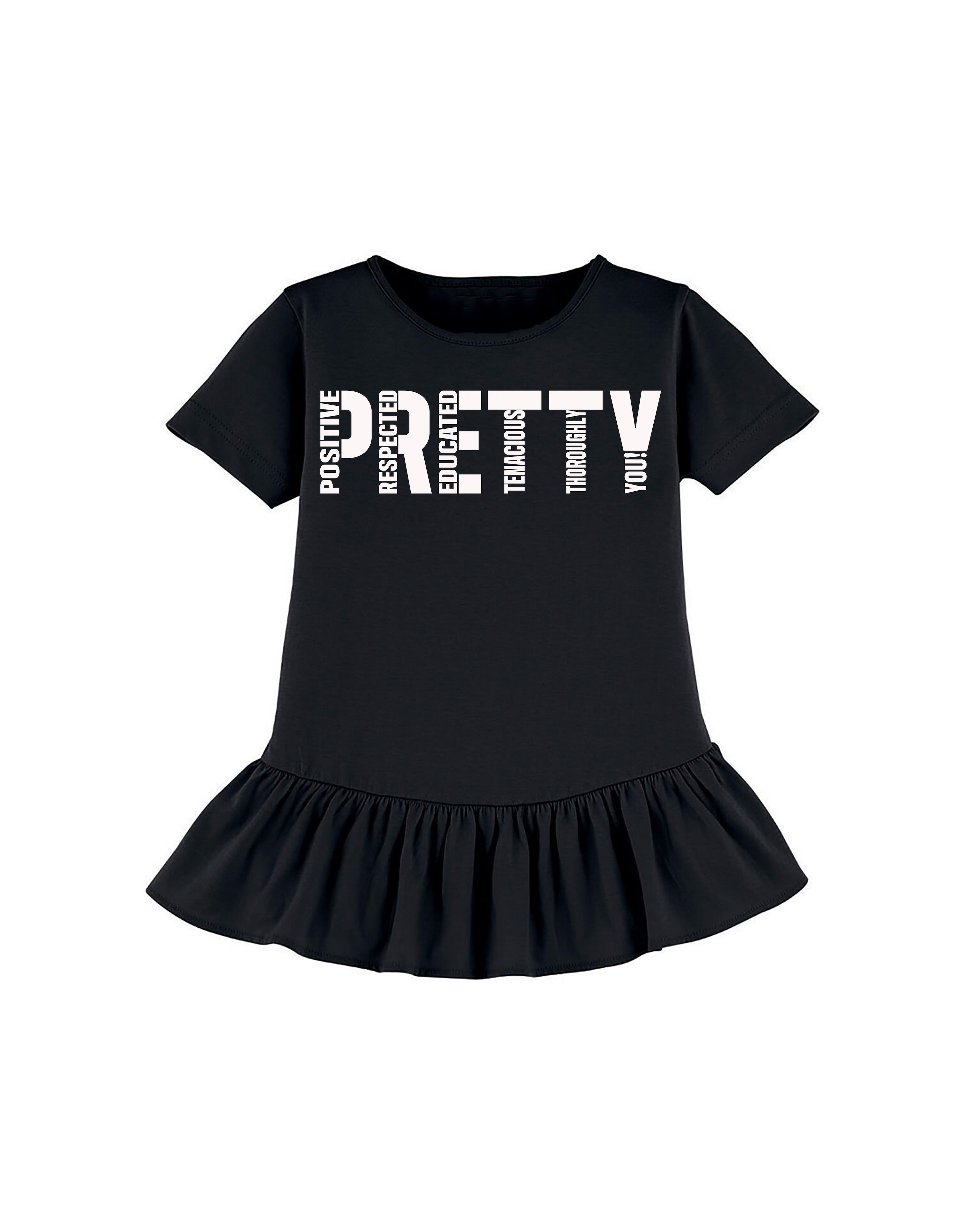 "PRETTY" youth ruffle tee