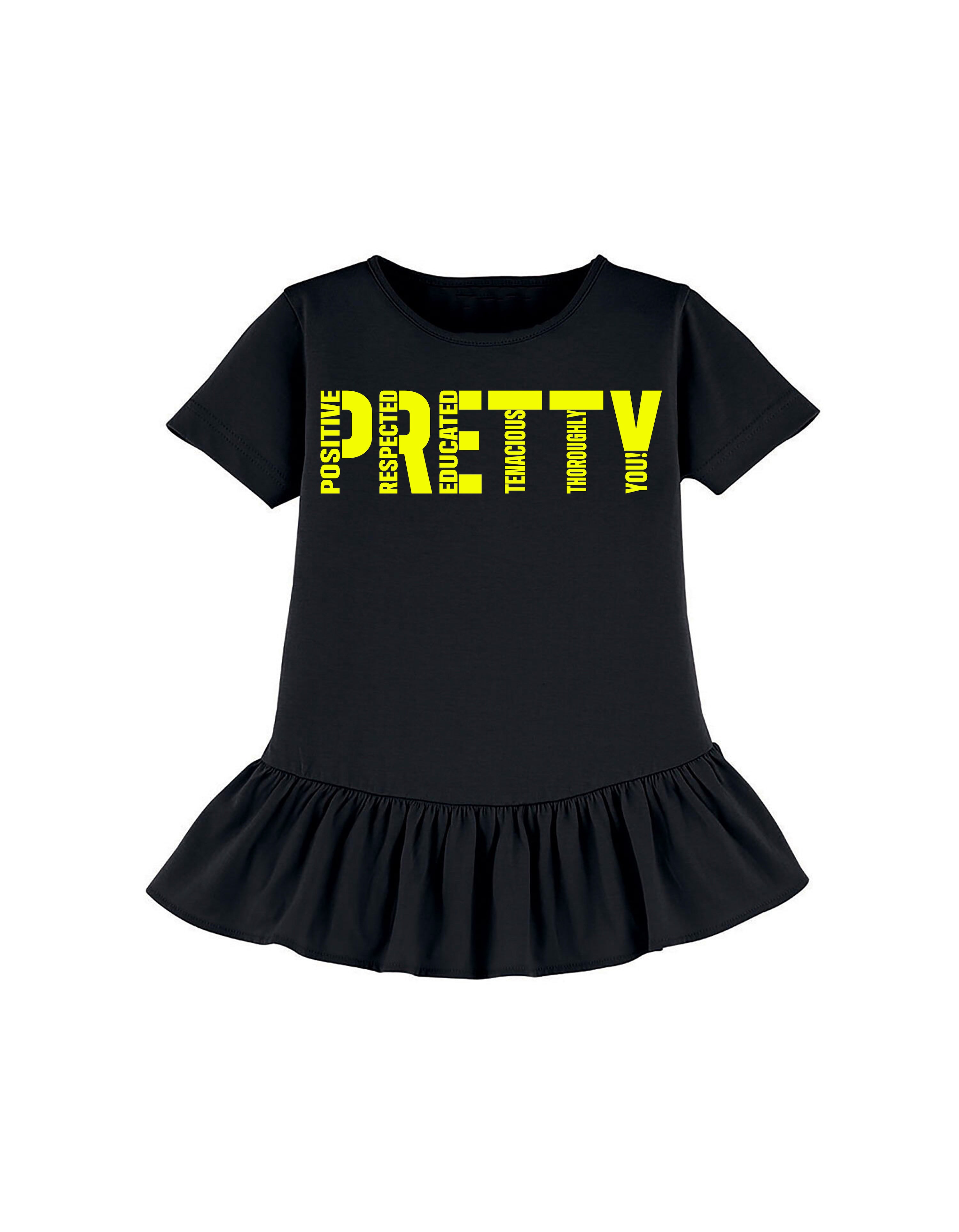 "PRETTY" youth ruffle tee