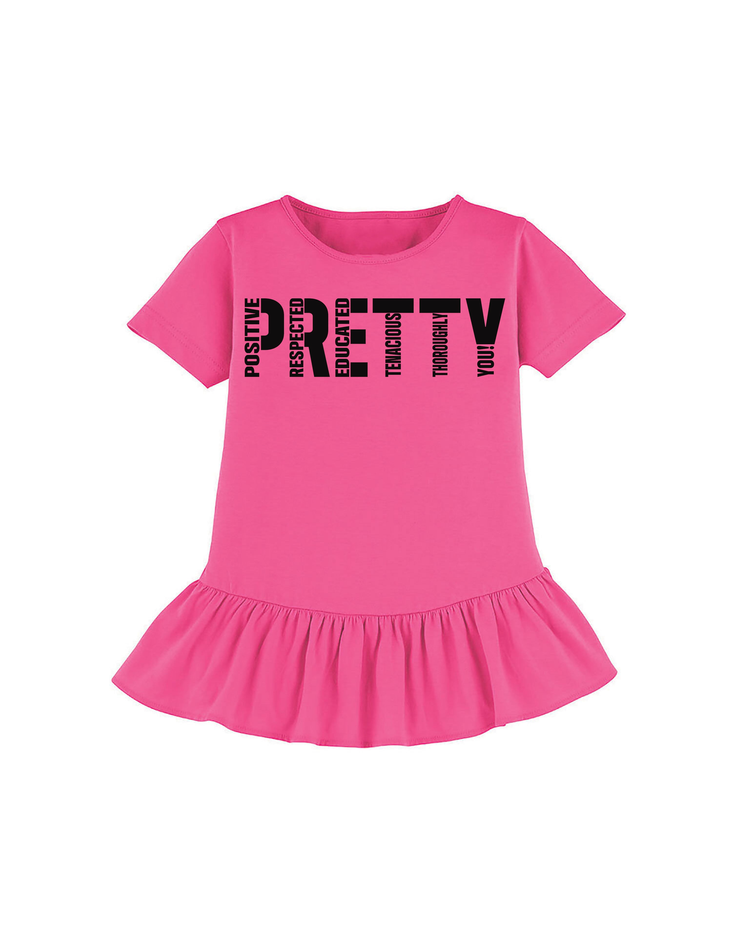"PRETTY" youth ruffle tee
