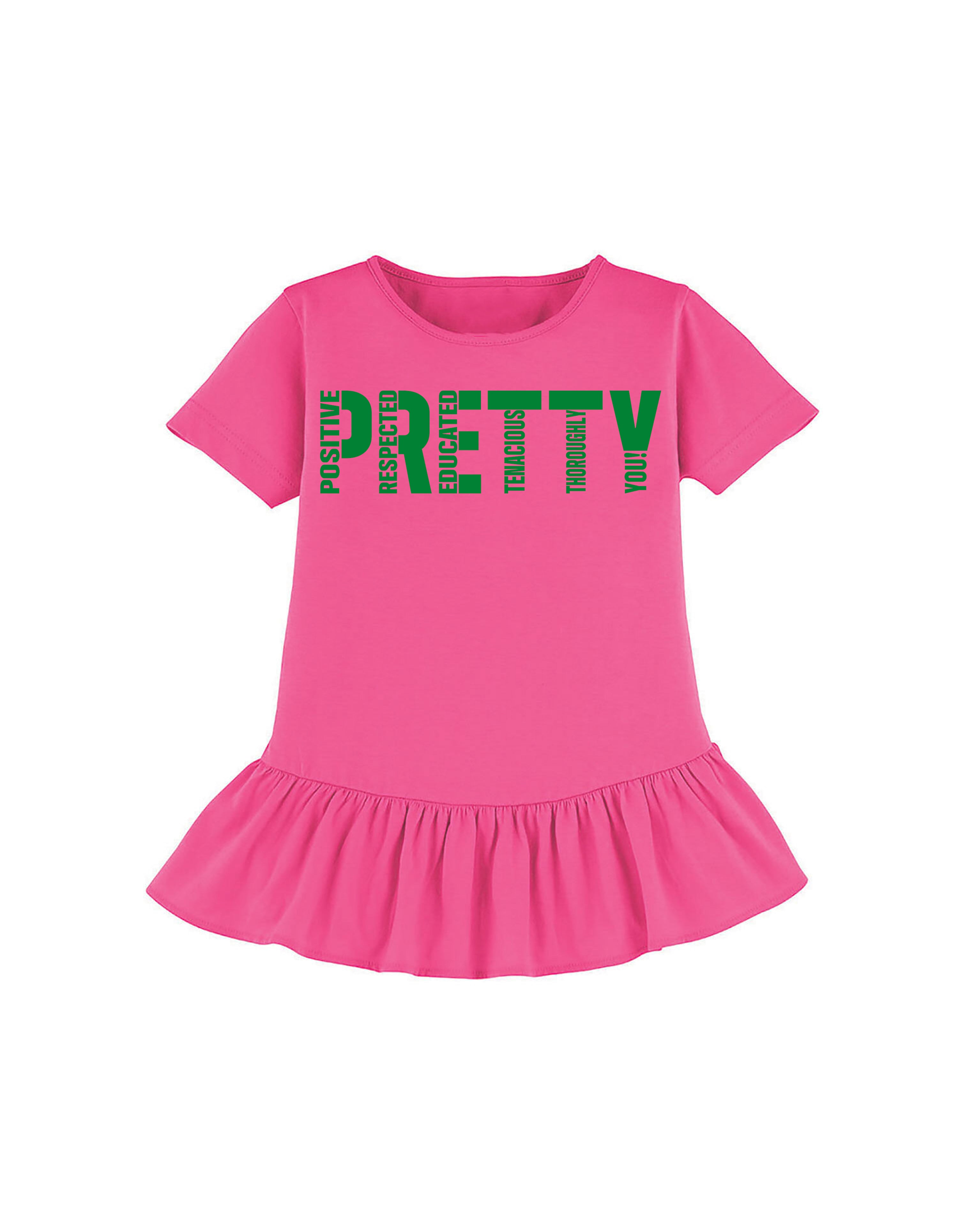 "PRETTY" youth ruffle tee