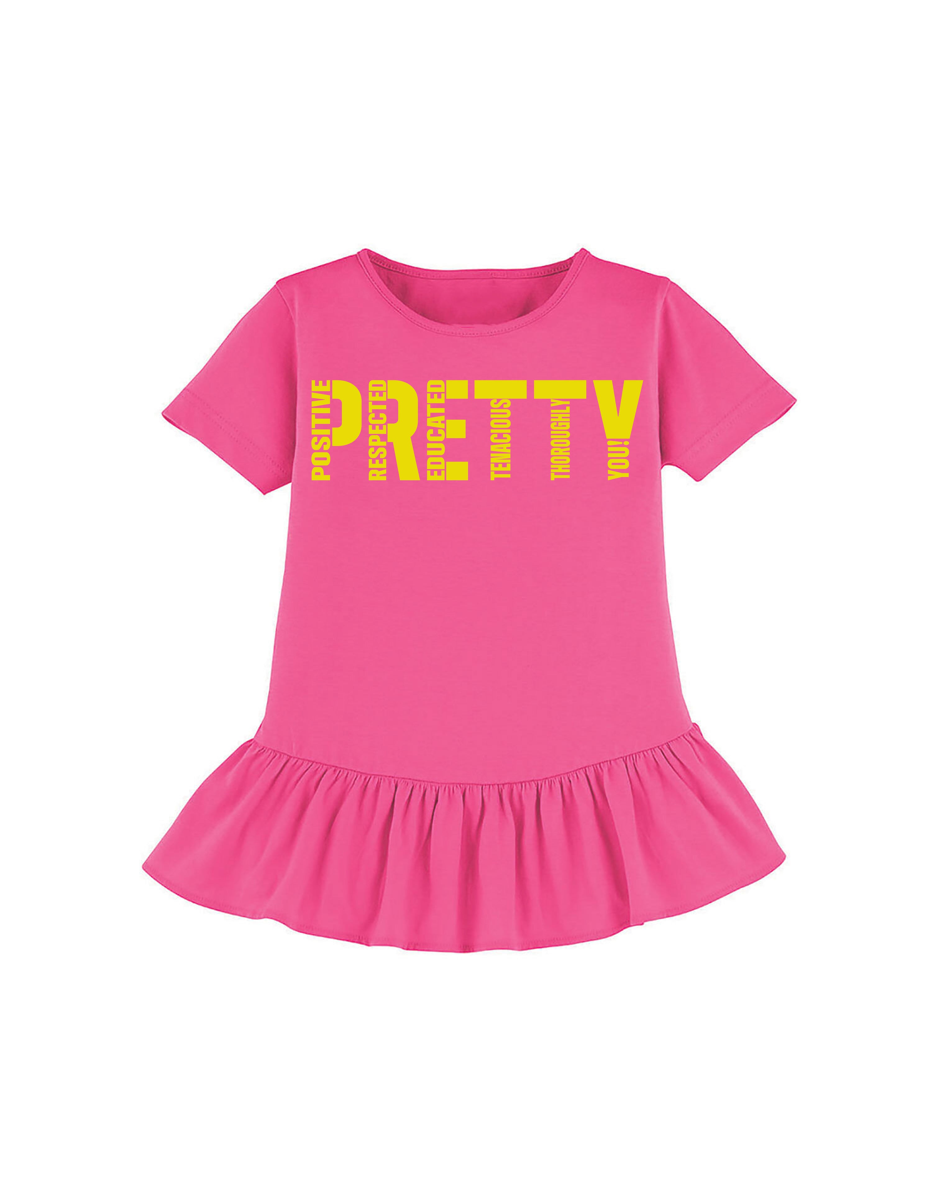 "PRETTY" youth ruffle tee
