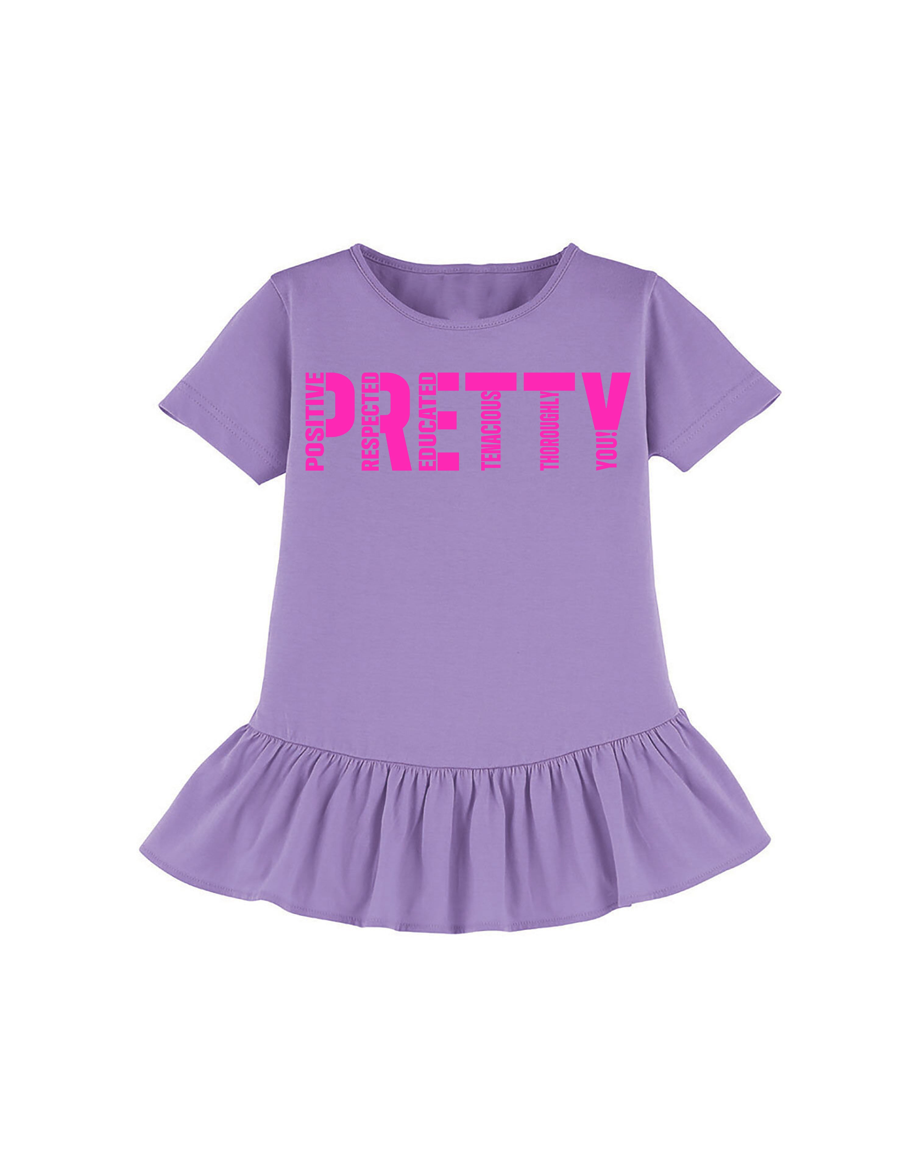 "PRETTY" youth ruffle tee