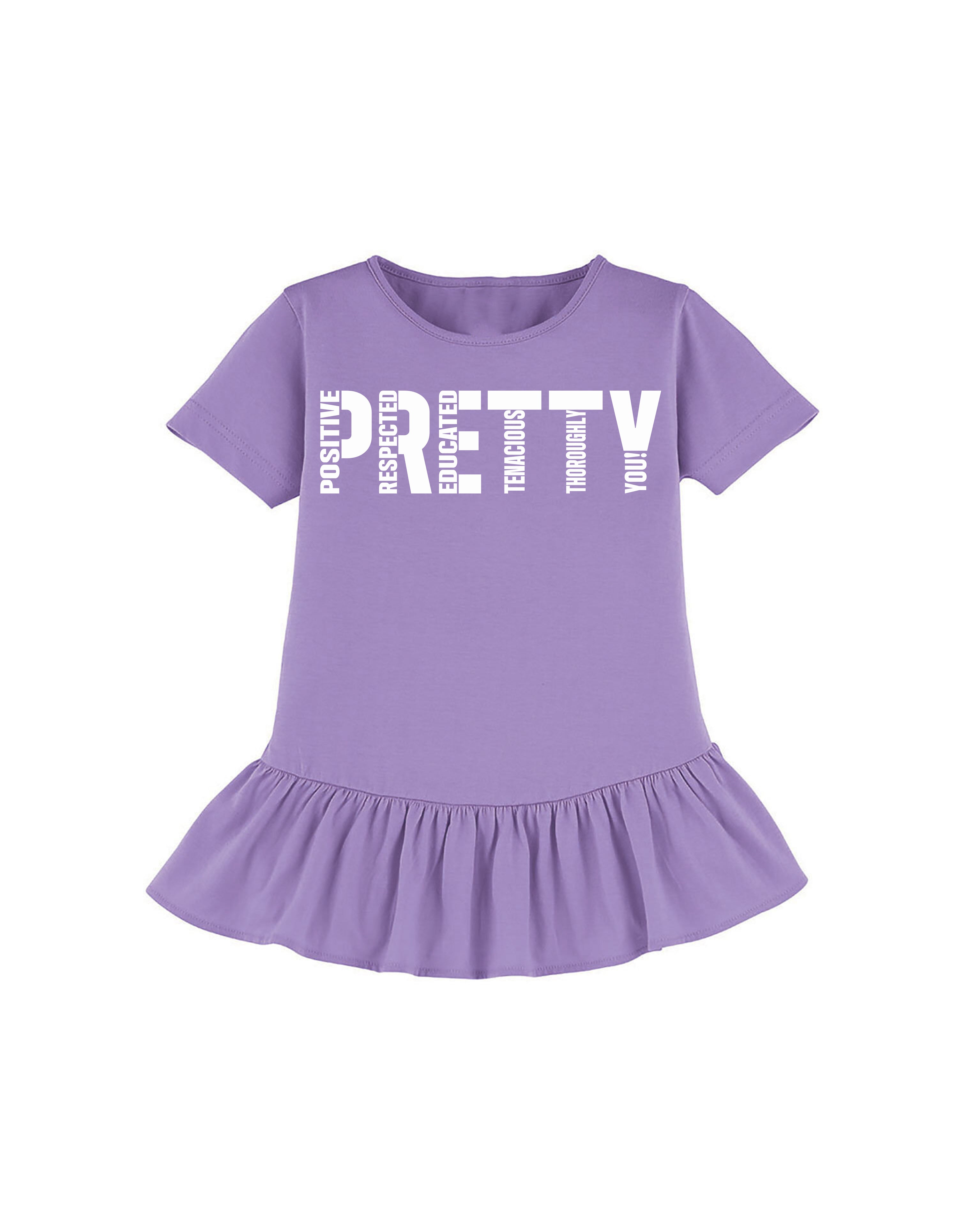 "PRETTY" youth ruffle tee