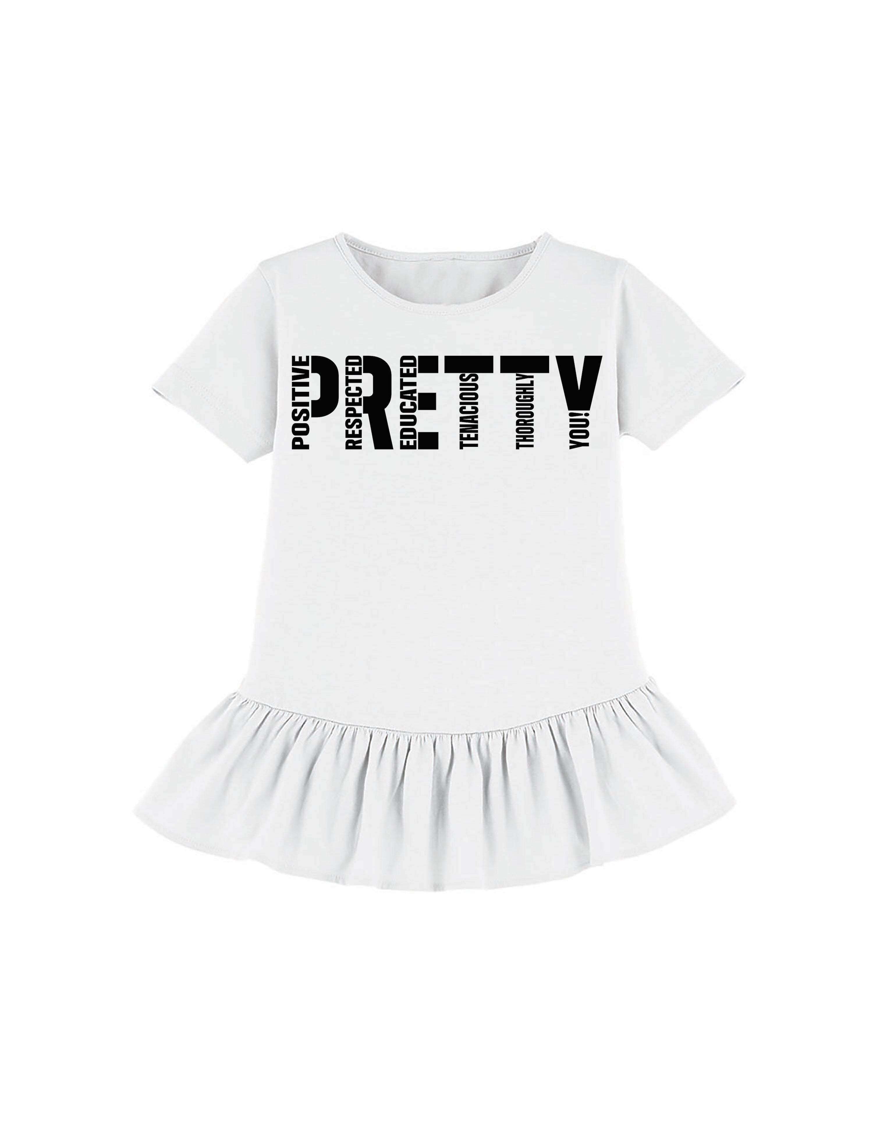 "PRETTY" youth ruffle tee