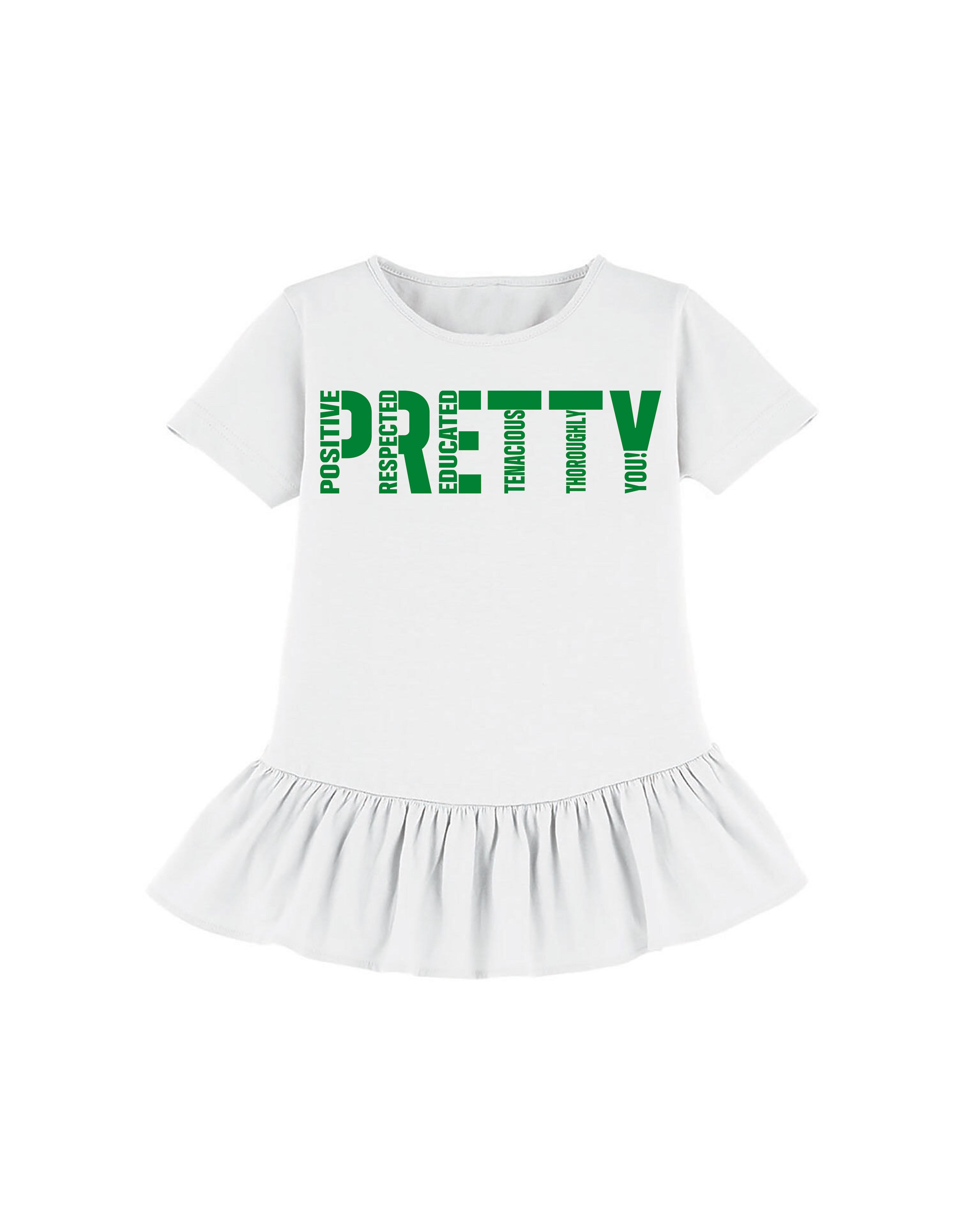 "PRETTY" youth ruffle tee