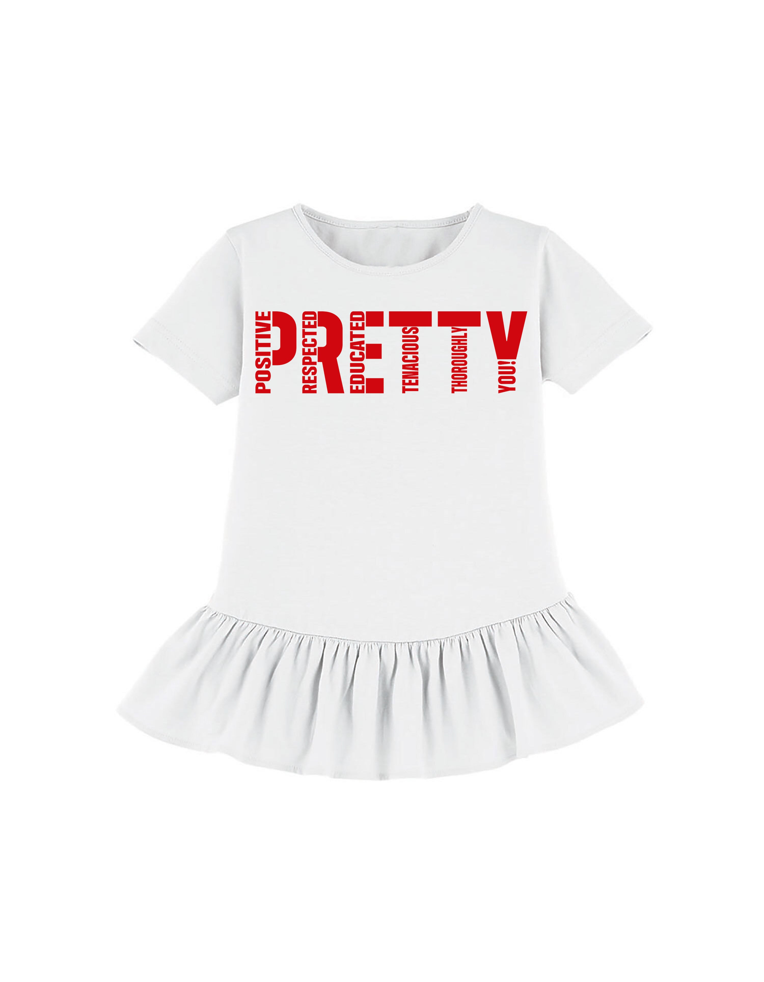 "PRETTY" youth ruffle tee
